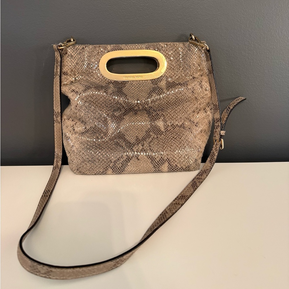 Michael Kors snakeskin crossbody clutch